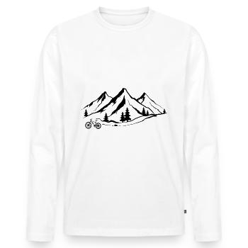 Berg 1 et ebike - - T-shirt manches longues Premium bio Homme - blanc - Devant - Nico (187cm)