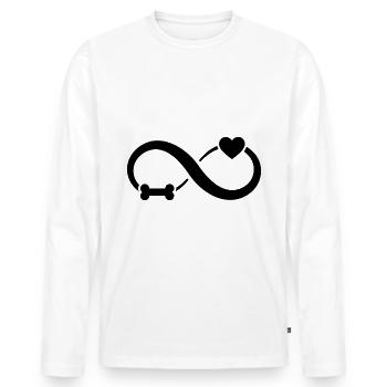 Infinity Heart and Dog 4 - - Men's Premium Organic Long Sleeve Shirt - white - Front - Nico (187cm)