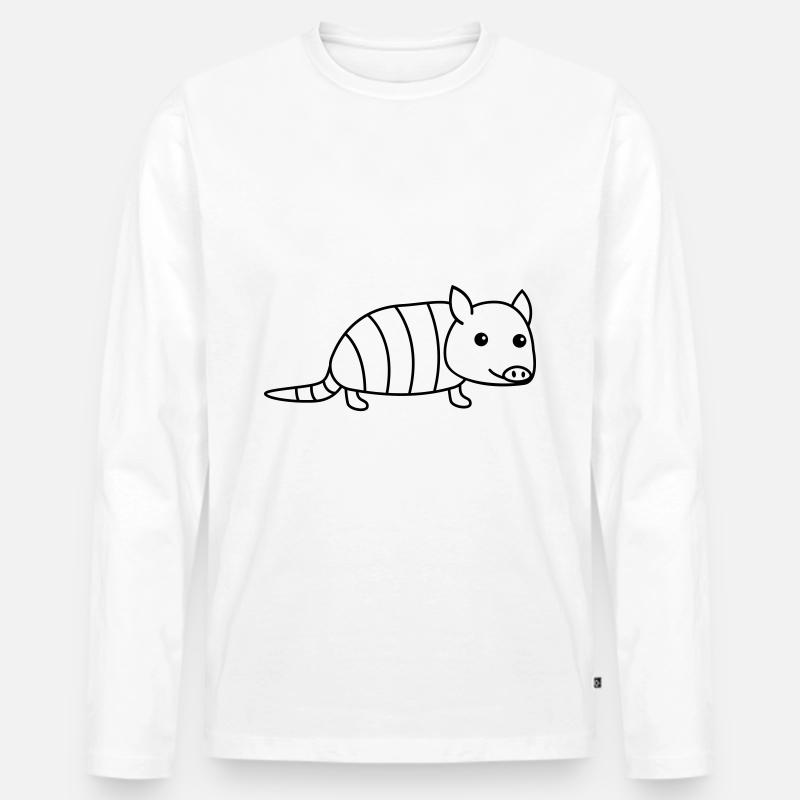 Gürteltier Comic Tier - Männer Premium Bio Langarmshirt - Weiß