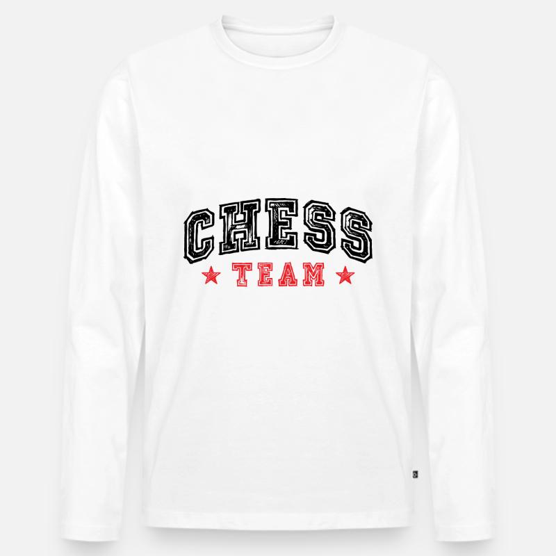 Chess Team - Männer Premium Bio Langarmshirt - Weiß