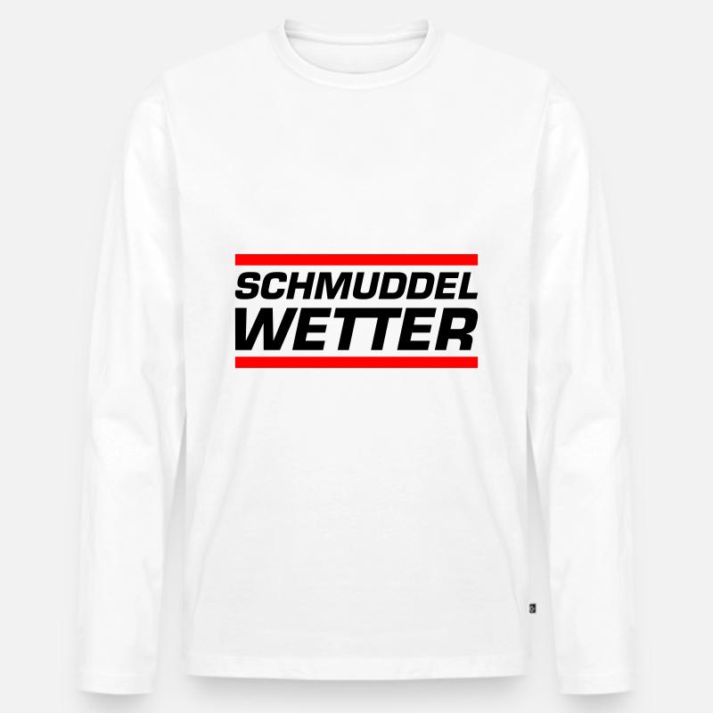Schmuddel Wetter - Männer Premium Bio Langarmshirt - Weiß