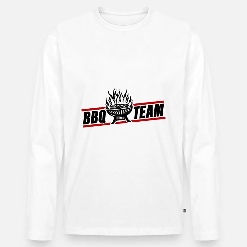 Barbecue Grill Bbq Team - Männer Premium Bio Langarmshirt - Weiß