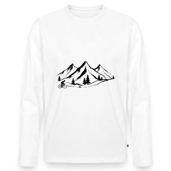 Berg 1 und Radfahren - - Männer Premium Bio Langarmshirt - Weiß - Vorne - Nico (187cm)