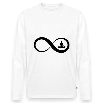 Infinity and Yoga - - Men's Premium Organic Long Sleeve Shirt - white - Front - Nico (187cm)