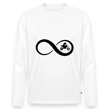Infinity und Motorrad - (MOTORRAD) - Männer Premium Bio Langarmshirt - Weiß - Vorne - Nico (187cm)