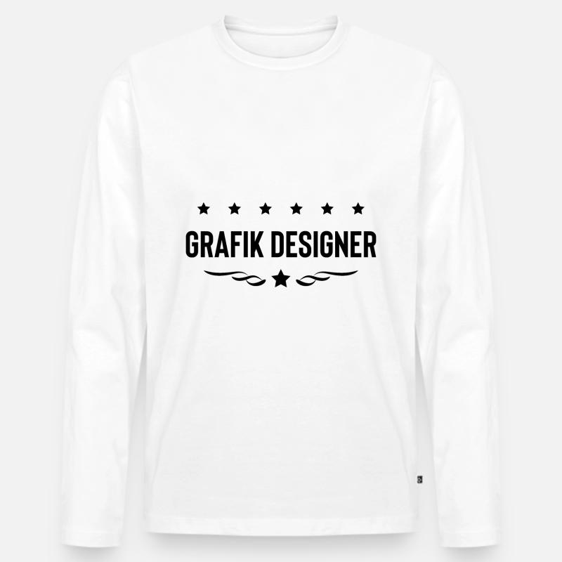 Grafik Designer Beruf - Männer Premium Bio Langarmshirt - Weiß