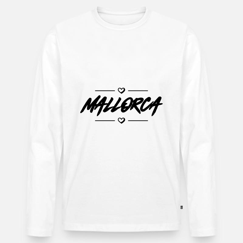 Mallorca Herz - Männer Premium Bio Langarmshirt - Weiß