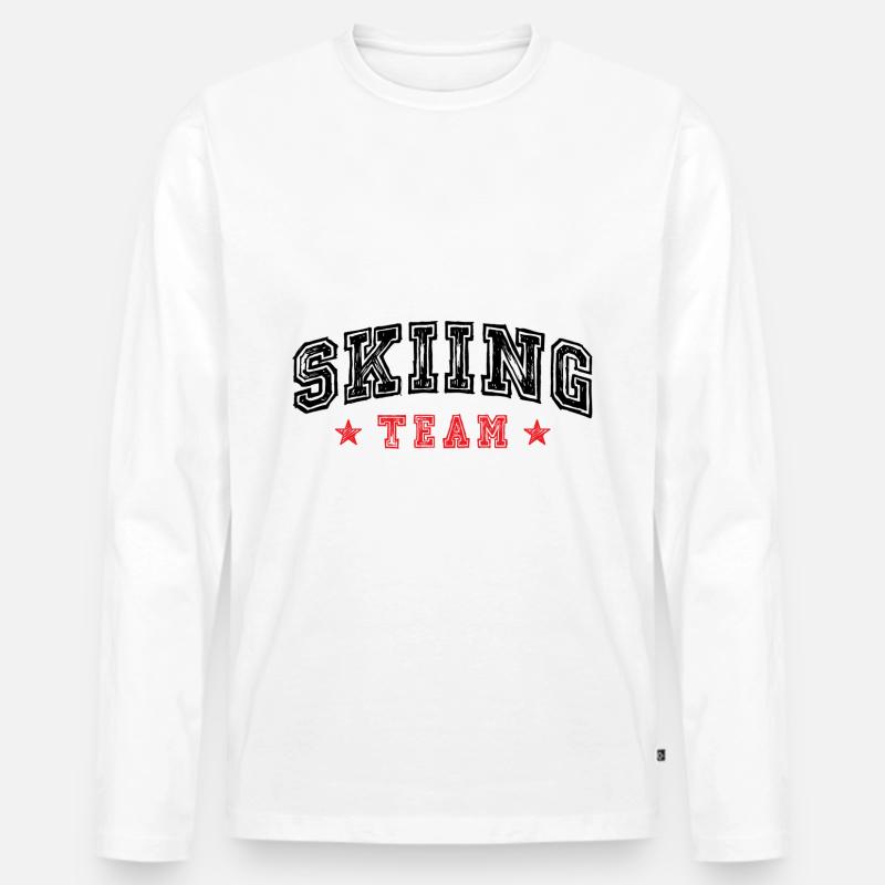 Skiing Team - Männer Premium Bio Langarmshirt - Weiß