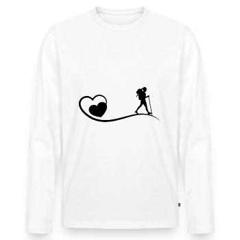 coeur et vagabondage - - T-shirt manches longues Premium bio Homme - blanc - Devant - Nico (187cm)
