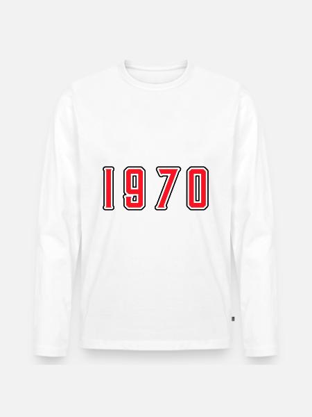 1970 year birthday - Men's Premium Organic Long Sleeve Shirt - white