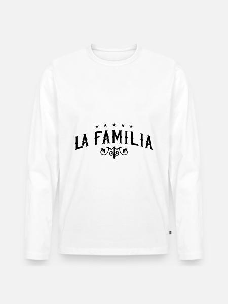 la familia - Männer Premium Bio Langarmshirt - Weiß