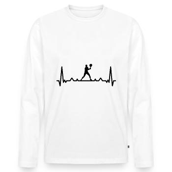 Heartbeat and Tennis - (2) - Men's Premium Organic Long Sleeve Shirt - white - Front - Nico (187cm)