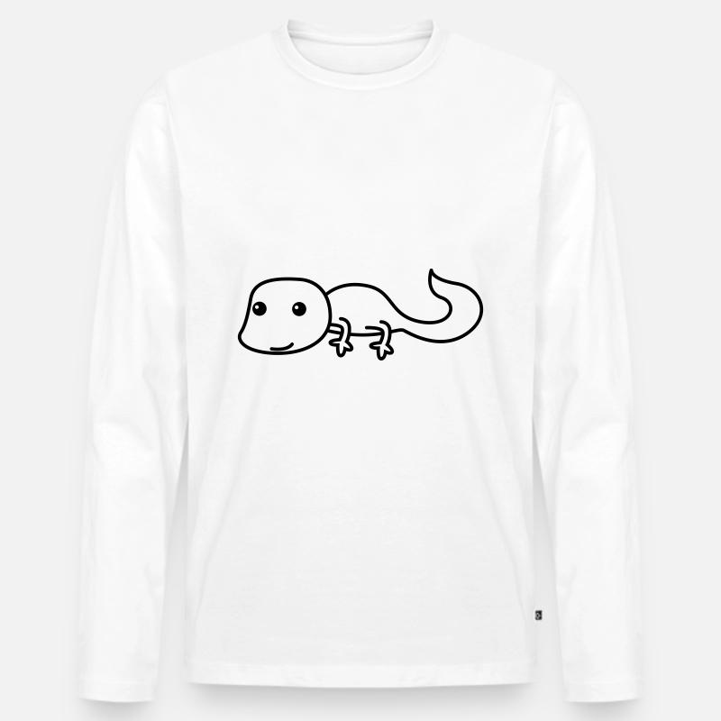 Gecko Comic Tier - Männer Premium Bio Langarmshirt - Weiß