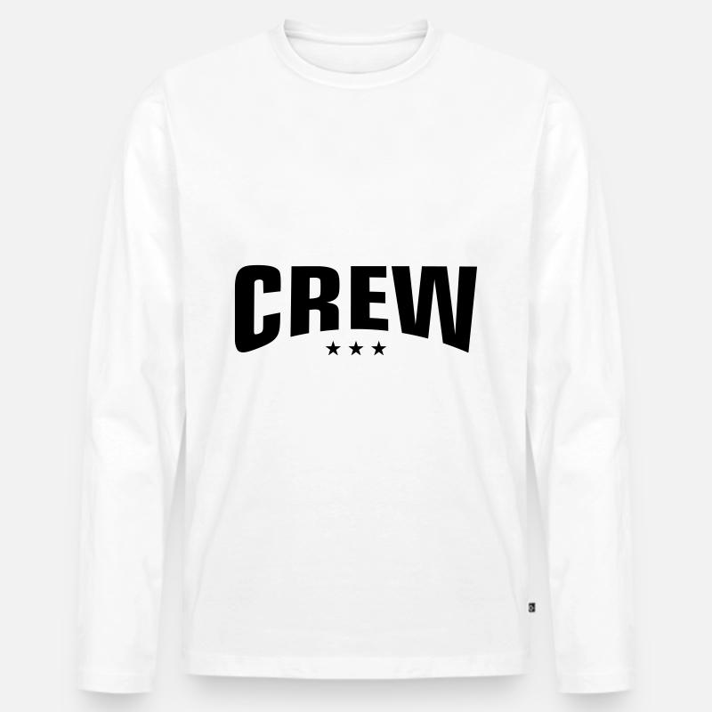Crew Design - Männer Premium Bio Langarmshirt - Weiß