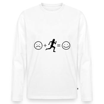 Smile Face et course - - T-shirt manches longues Premium bio Homme - blanc - Devant - Nico (187cm)