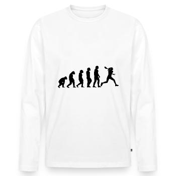 Evolution and Tennis - - Men's Premium Organic Long Sleeve Shirt - white - Front - Nico (187cm)