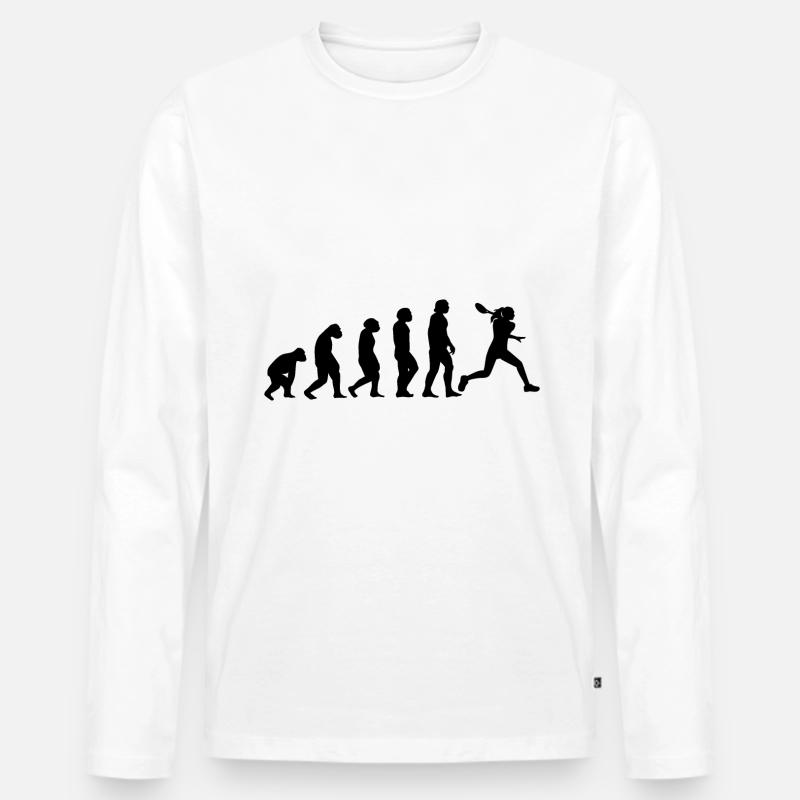 Evolution und Tennis - - Männer Premium Bio Langarmshirt - Weiß