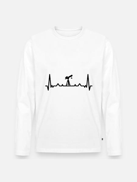 Heartbeat and Astronomy - - Men's Premium Organic Long Sleeve Shirt - white