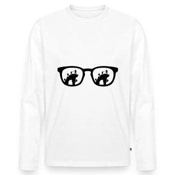 Sunglasses and climbing - - Men's Premium Organic Long Sleeve Shirt - white - Front - Nico (187cm)