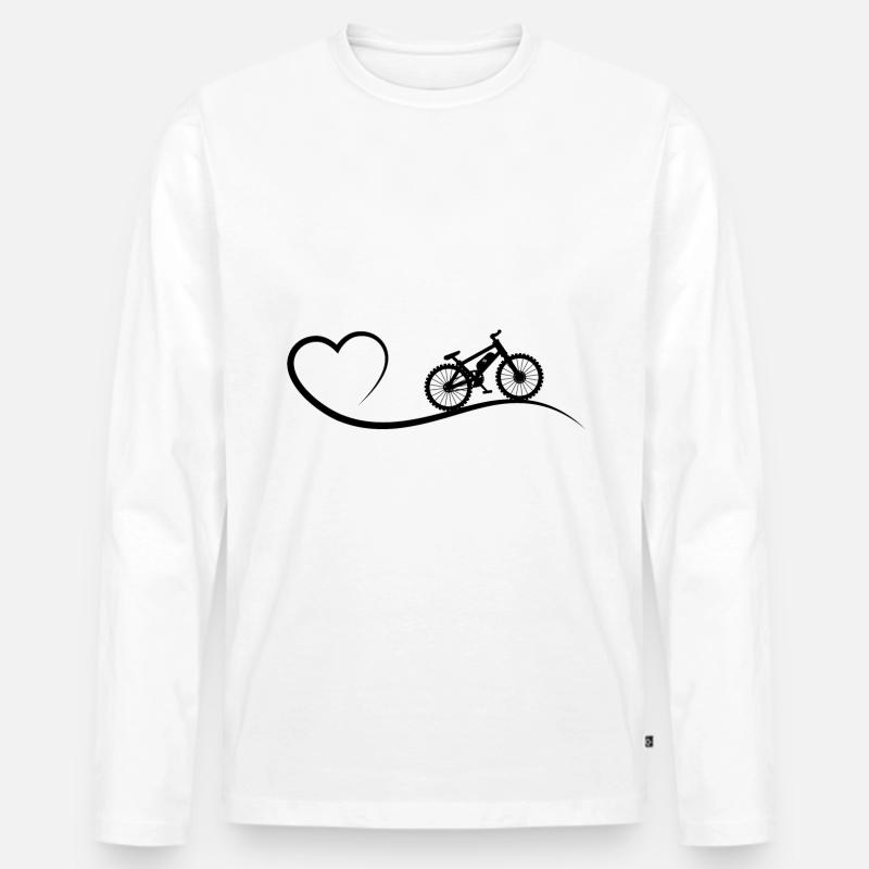 Herz und ebike - - Männer Premium Bio Langarmshirt - Weiß