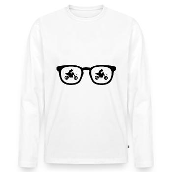 Lunettes de soleil et moto - (MOTO) - T-shirt manches longues Premium bio Homme - blanc - Devant - Nico (187cm)