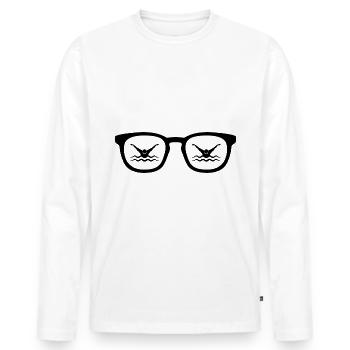Lunettes de soleil et natation - - T-shirt manches longues Premium bio Homme - blanc - Devant - Nico (187cm)