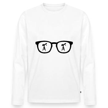 Sunglasses and Astronomy - - Men's Premium Organic Long Sleeve Shirt - white - Front - Nico (187cm)
