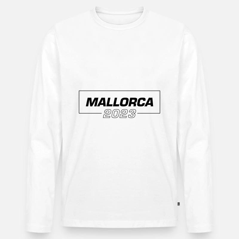 Mallorca 2023 - Männer Premium Bio Langarmshirt - Weiß