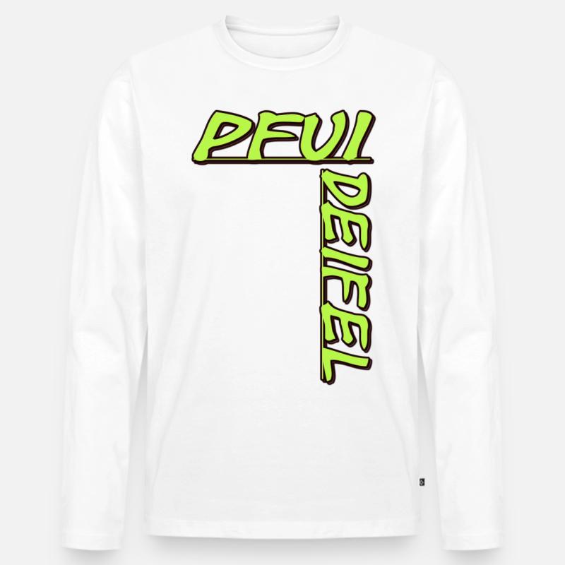 Pfui Deifel - Männer Premium Bio Langarmshirt - Weiß