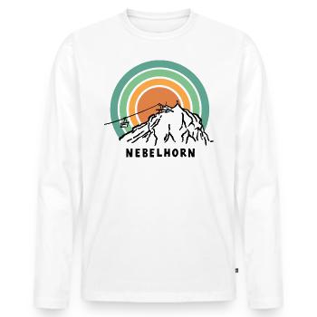 Nebelhorn 2224 m Allgäu Allgäuer Alpen Oberstdorf - Männer Premium Bio Langarmshirt - Weiß - Vorne - Nico (187cm)