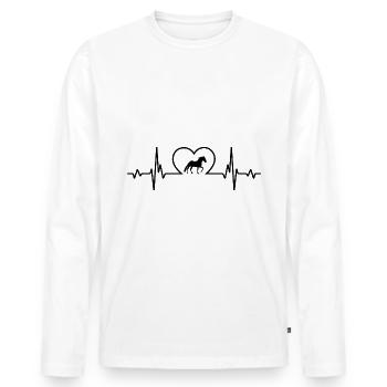 Heartbeat heart and horse - (4) - Men's Premium Organic Long Sleeve Shirt - white - Front - Nico (187cm)