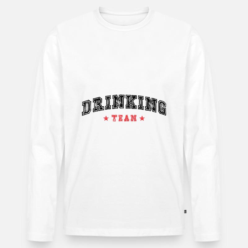 Drinking Team - Männer Premium Bio Langarmshirt - Weiß