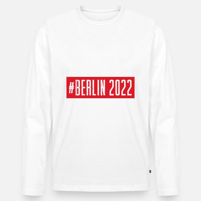 Berlin 2022 - Männer Premium Bio Langarmshirt - Weiß