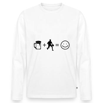 Bier Smile Face und Basketball 1 - - Männer Premium Bio Langarmshirt - Weiß - Vorne - Nico (187cm)
