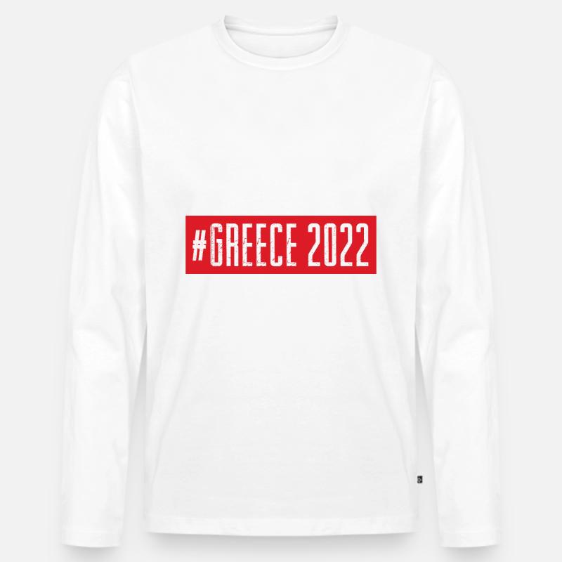 Greece 2022 - Männer Premium Bio Langarmshirt - Weiß