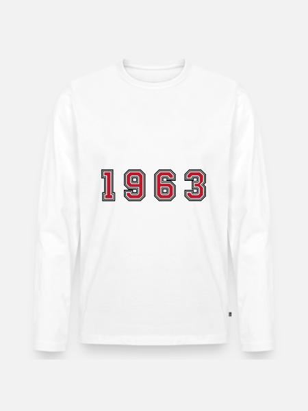 1963 year number - Men's Premium Organic Long Sleeve Shirt - white