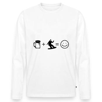 Beer Smile Face et Snowboarding 1 - - T-shirt manches longues Premium bio Homme - blanc - Devant - Nico (187cm)