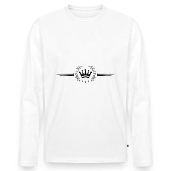 Couronne - T-shirt manches longues Premium bio Homme - blanc - Devant - Nico (187cm)