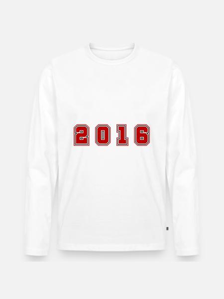 Numéro de l’année 2016 - T-shirt manches longues Premium bio Homme - blanc