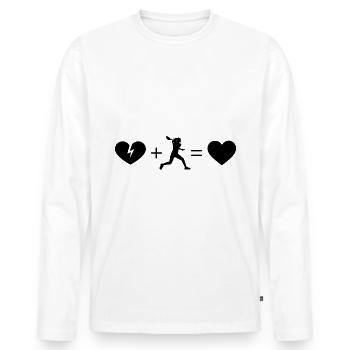 Gebrochenes Herz Herz und Tennis 1 - - Männer Premium Bio Langarmshirt - Weiß - Vorne - Nico (187cm)