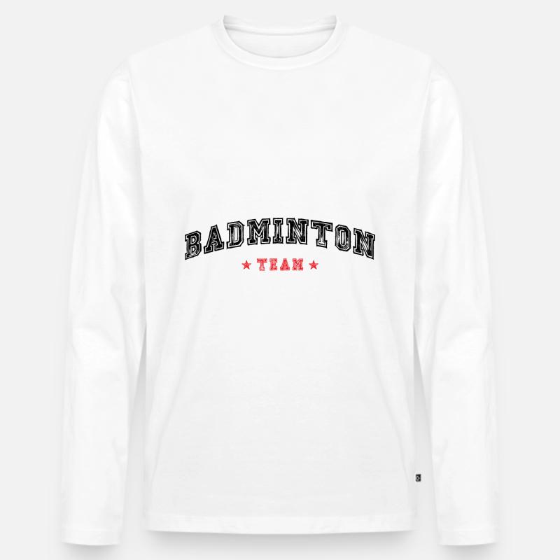 Badminton Team - Männer Premium Bio Langarmshirt - Weiß