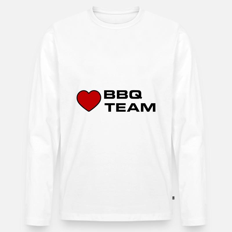 BBQ Grill Team Herz - Männer Premium Bio Langarmshirt - Weiß