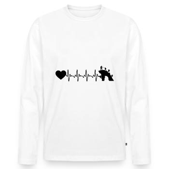 Cœur de battement de cœur et escalade - - T-shirt manches longues Premium bio Homme - blanc - Devant - Nico (187cm)