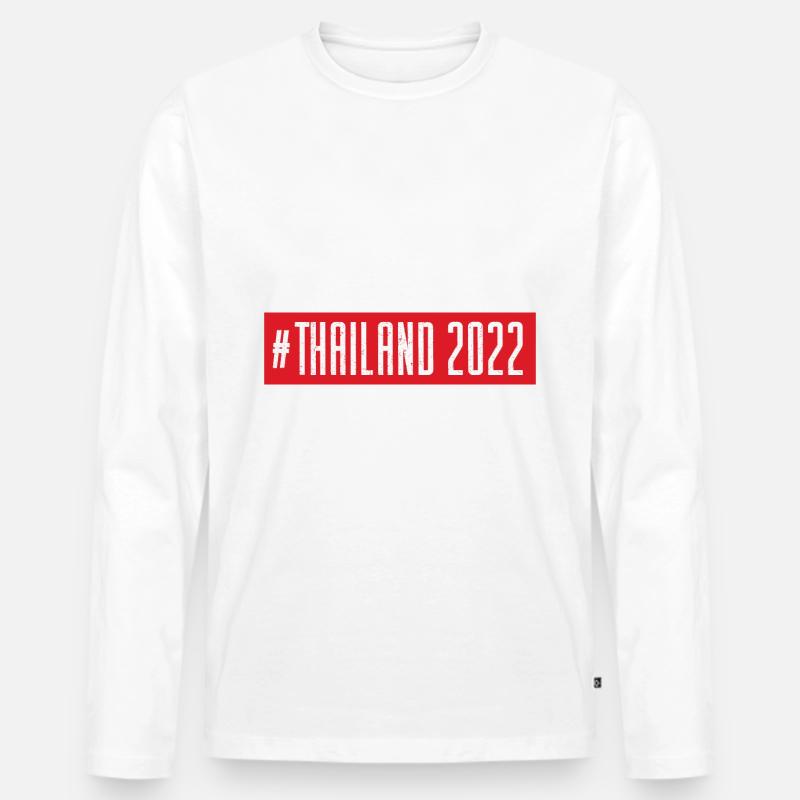 Thailand 2022 - Männer Premium Bio Langarmshirt - Weiß