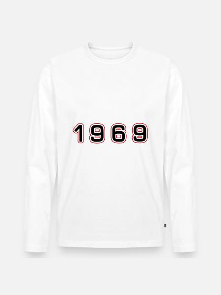 1969 Year Number - Men's Premium Organic Long Sleeve Shirt - white
