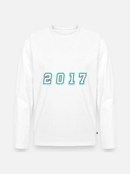 2017 Year Number - Men's Premium Organic Long Sleeve Shirt - white