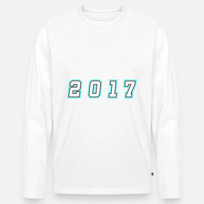2017 Jahr Zahl - Männer Premium Bio Langarmshirt - Weiß