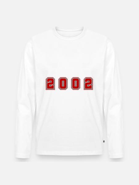 2002 Year Number - Men's Premium Organic Long Sleeve Shirt - white