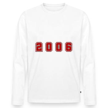 Numéro de l’année 2006 - T-shirt manches longues Premium bio Homme - blanc - Devant - Nico (187cm)