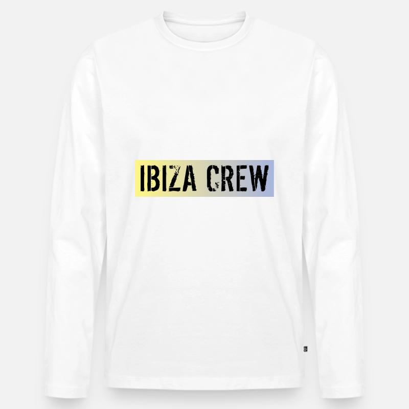 Ibiza Crew - Männer Premium Bio Langarmshirt - Weiß